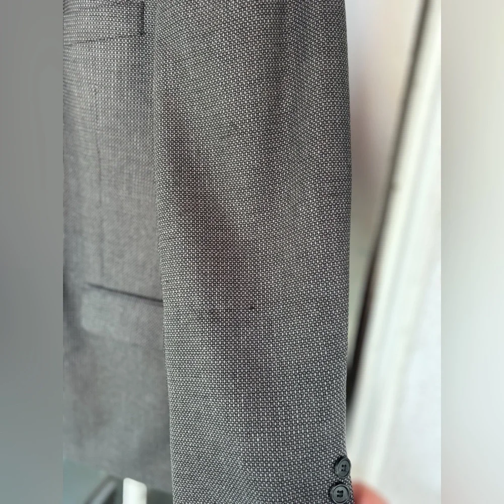 Hardy Amies Lana Seta Men's 44R Gray Glen Check Silk Wool Blend Sport Jacket